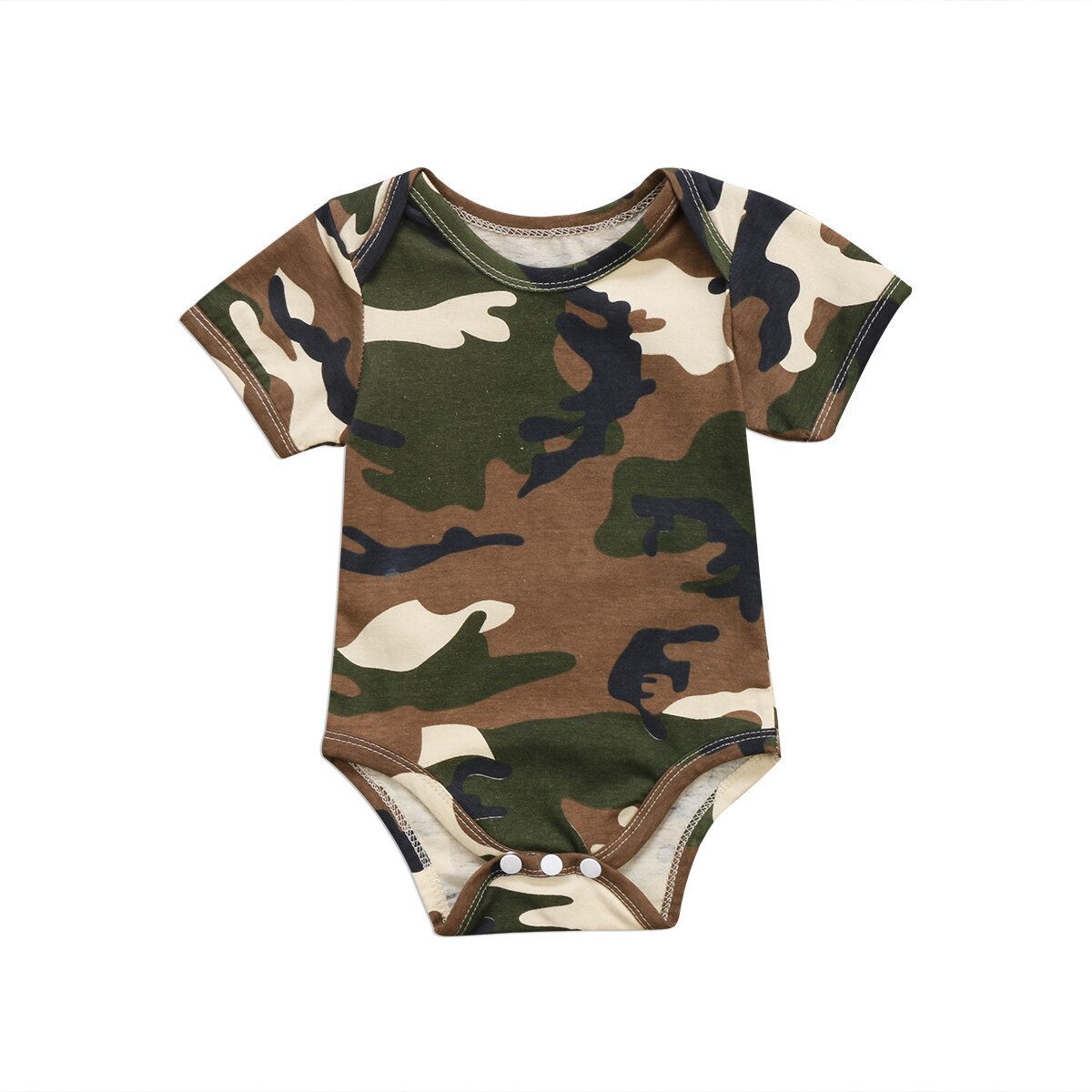 Fashion Cute Newborn Baby Boys Girls Camo Short Sleeve Romper Jumpsuit Clothes One-piece - ebowsos