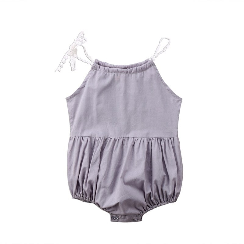 Fashion Cute Newborn Kids Baby Girl Strap Jumpsuit Sleeveless Cotton Clothes Outfits Sunsuit Summer - ebowsos