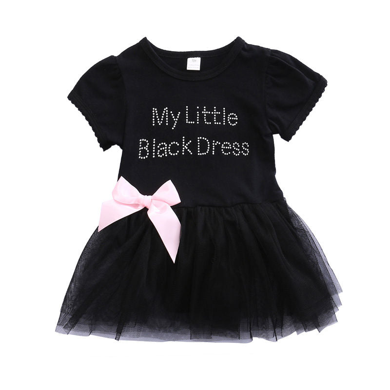 Fashion Girls Kids Lace Tutu Tulle Floral Bow One-piece Summer Princess Party Short Sleeve Dresses - ebowsos