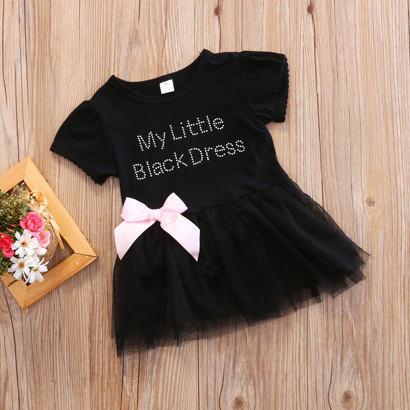 Fashion Girls Kids Lace Tutu Tulle Floral Bow One-piece Summer Princess Party Short Sleeve Dresses - ebowsos