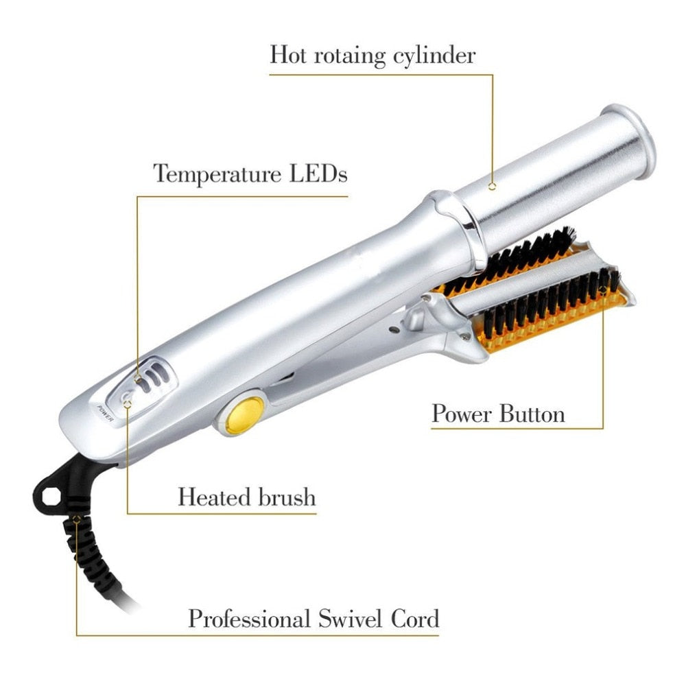 Fashion Hair Straightener Curling and Straightening Hairdressing Tools Electric Curling and Straightening Iron hair comb massage - ebowsos