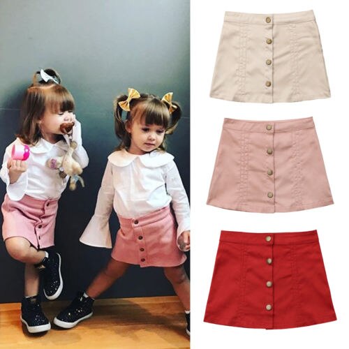 Fashion Infant Baby Girl Button A Line Skirts Party Slim Princess Pageant Skirt - ebowsos