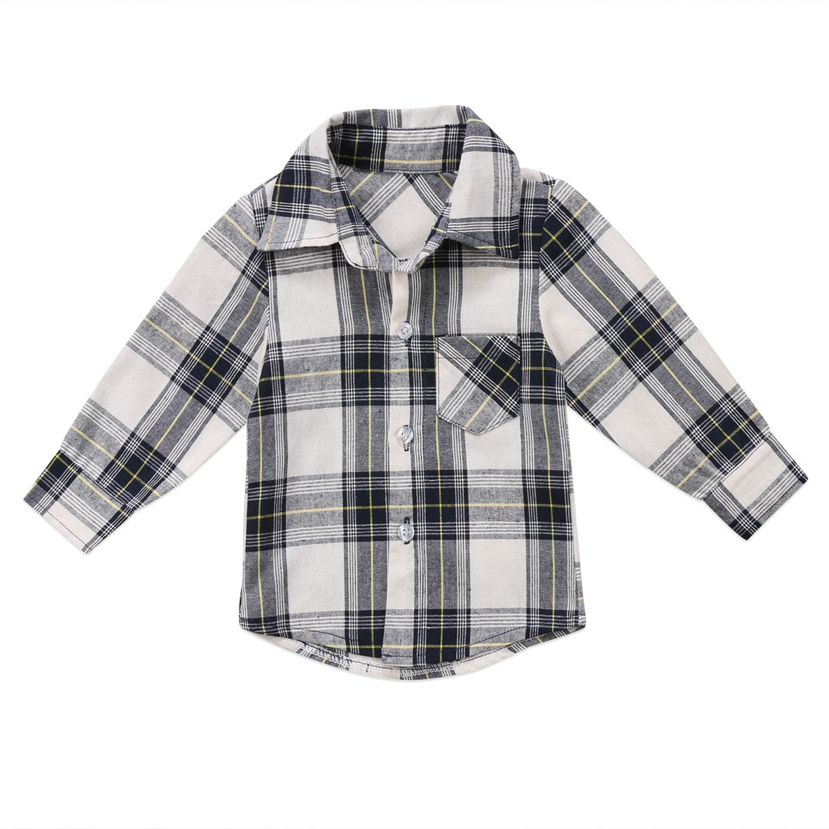 Fashion Kids Baby Boys Girls Plaid Long Sleeve Tops Shirt Striped Shirt Clothes 0-4Y - ebowsos