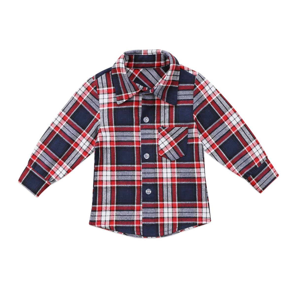 Fashion Kids Baby Boys Girls Plaid Long Sleeve Tops Shirt Striped Shirt Clothes 0-4Y - ebowsos