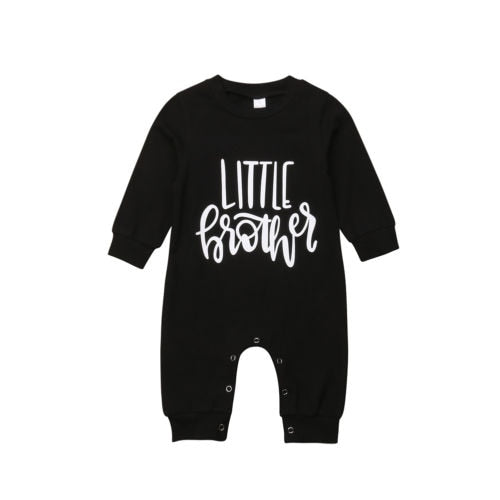 Fashion LITTLE BROTHER Baby Long Sleeve Romper Newborn Autumn Winter Babygrows Outfit - ebowsos