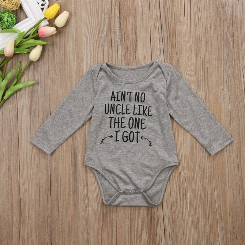 Fashion Letter Cute Newborn Infant Baby Boy Girl Kids Cotton Long Sleeve Jumpsuit Bodysuit Clothes Outfit - ebowsos