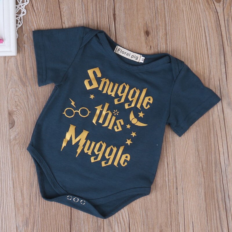 Fashion Letter Newborn Baby Boys Girls Bodysuit Jumpsuit Summer Children Clothing Outfits Sunsuit Clothes 0-18M - ebowsos