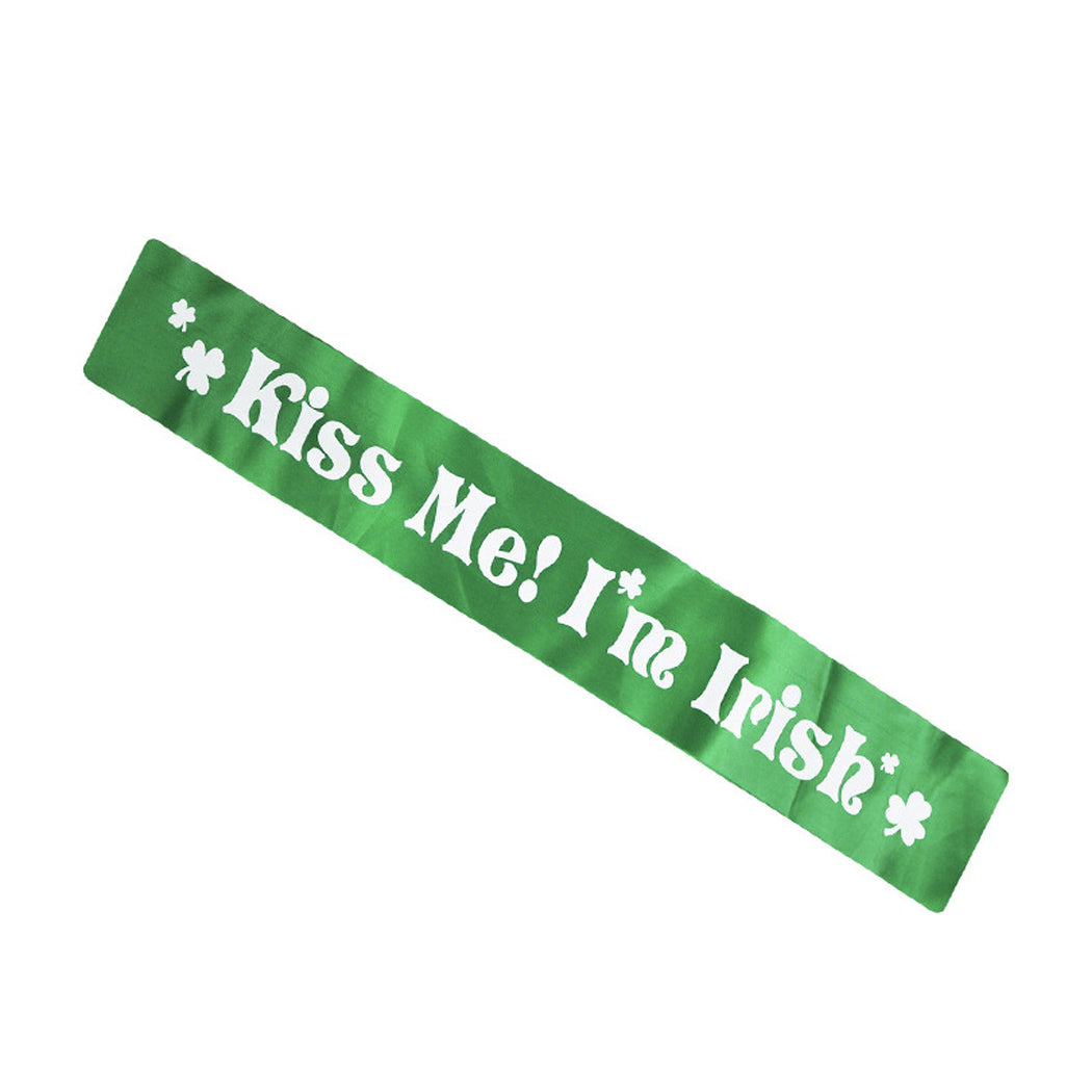 Fashion New Set Sleeves + Socks + Kiss Me Shoulder Strap Three-Piece Irish Festival Decoration Supplies 2019 New Arrive-ebowsos