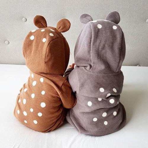 Fashion Newborn Baby Boy Girl Winter Clothes Infant Deer 3D Ear Romper Jumpsuit Clothes Outfit - ebowsos