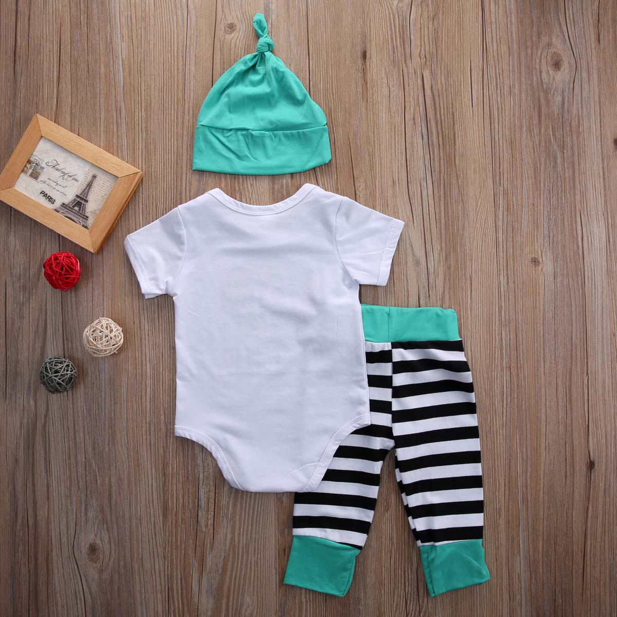 Fashion Newborn Baby Boys Girls Outfits Clothes Rompers T-Shirt Tops Pants Trousers Hats - ebowsos