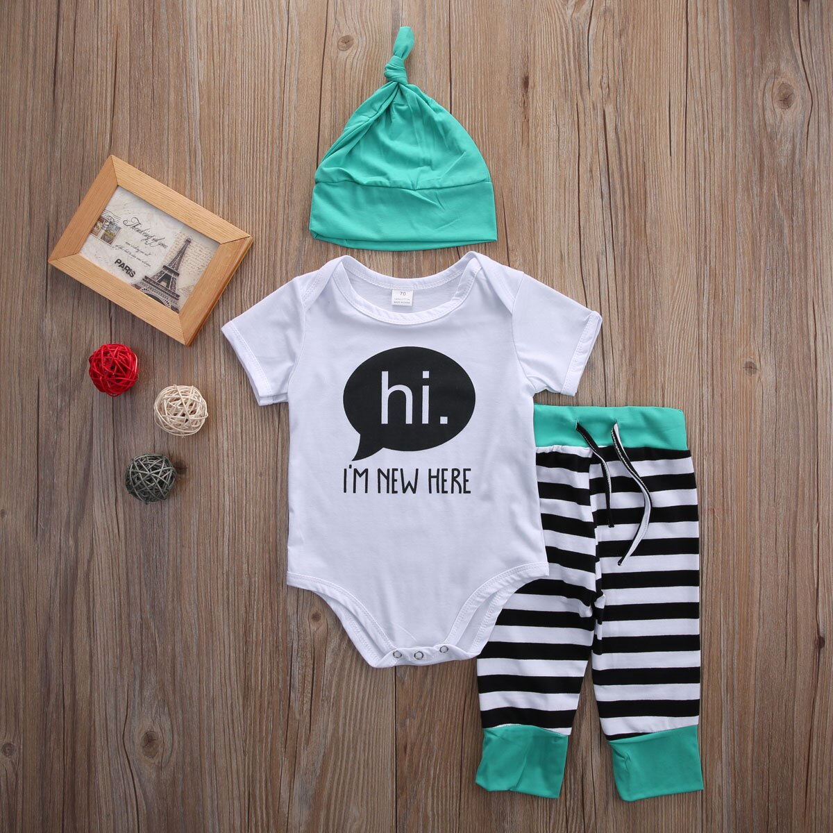 Fashion Newborn Baby Boys Girls Outfits Clothes Rompers T-Shirt Tops Pants Trousers Hats - ebowsos