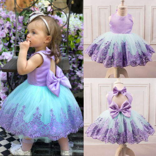 Fashion Princess Girl Wedding Party Prom Birthday Dress Child Girls Bow Tutu Dresses For Baby Girl 0-5Y - ebowsos