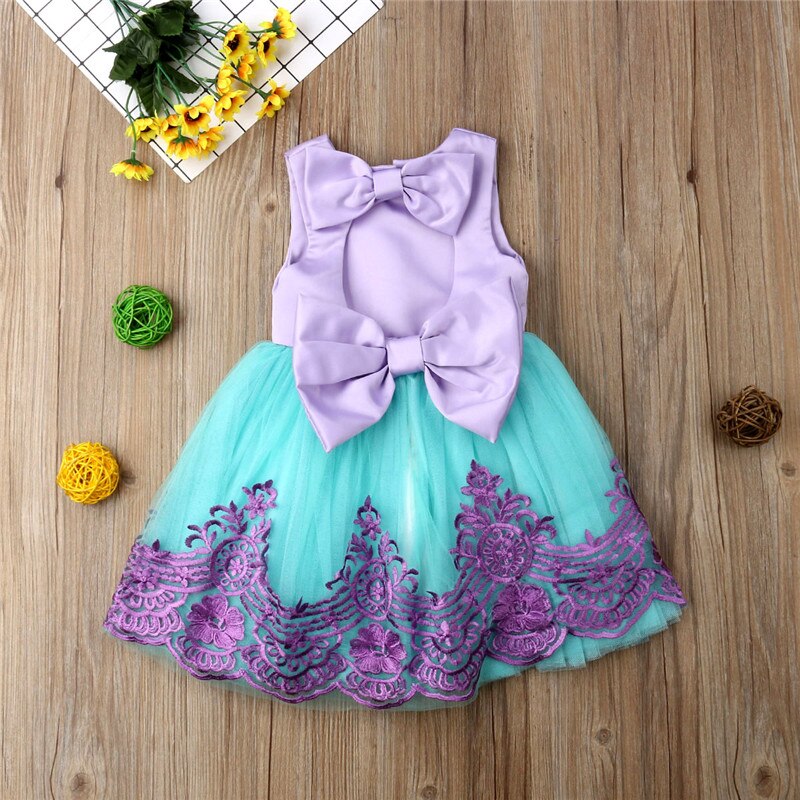 Fashion Princess Girl Wedding Party Prom Birthday Dress Child Girls Bow Tutu Dresses For Baby Girl 0-5Y - ebowsos