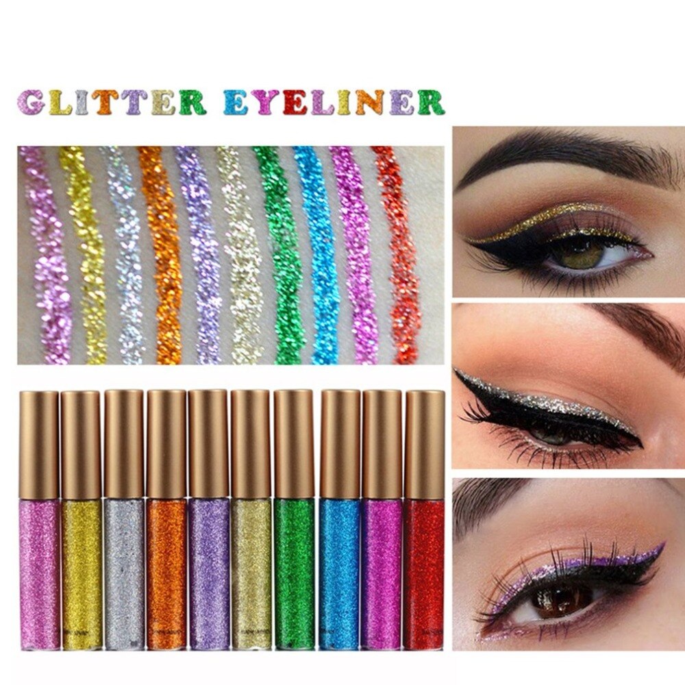 Fashion Shimmer Glitter Liquid Eyeliner Pen Long Lasting Quick Dry Waterproof Beauty Makeup Cosmetic Tool Eye Line Pen 2018 New - ebowsos