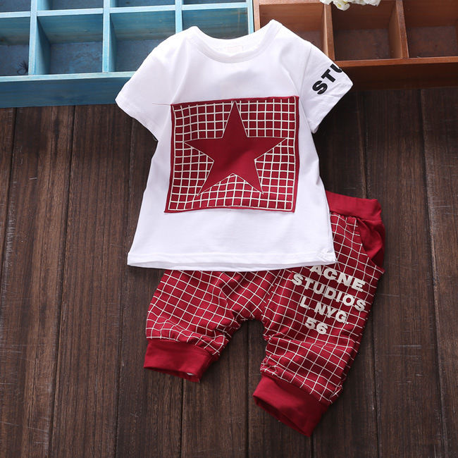 Fashion Star Summer Children Clothing  Baby Boy Kid Girls Clothes Sportswear T-shirt Top Pants Outfit 2Pcs Set - ebowsos