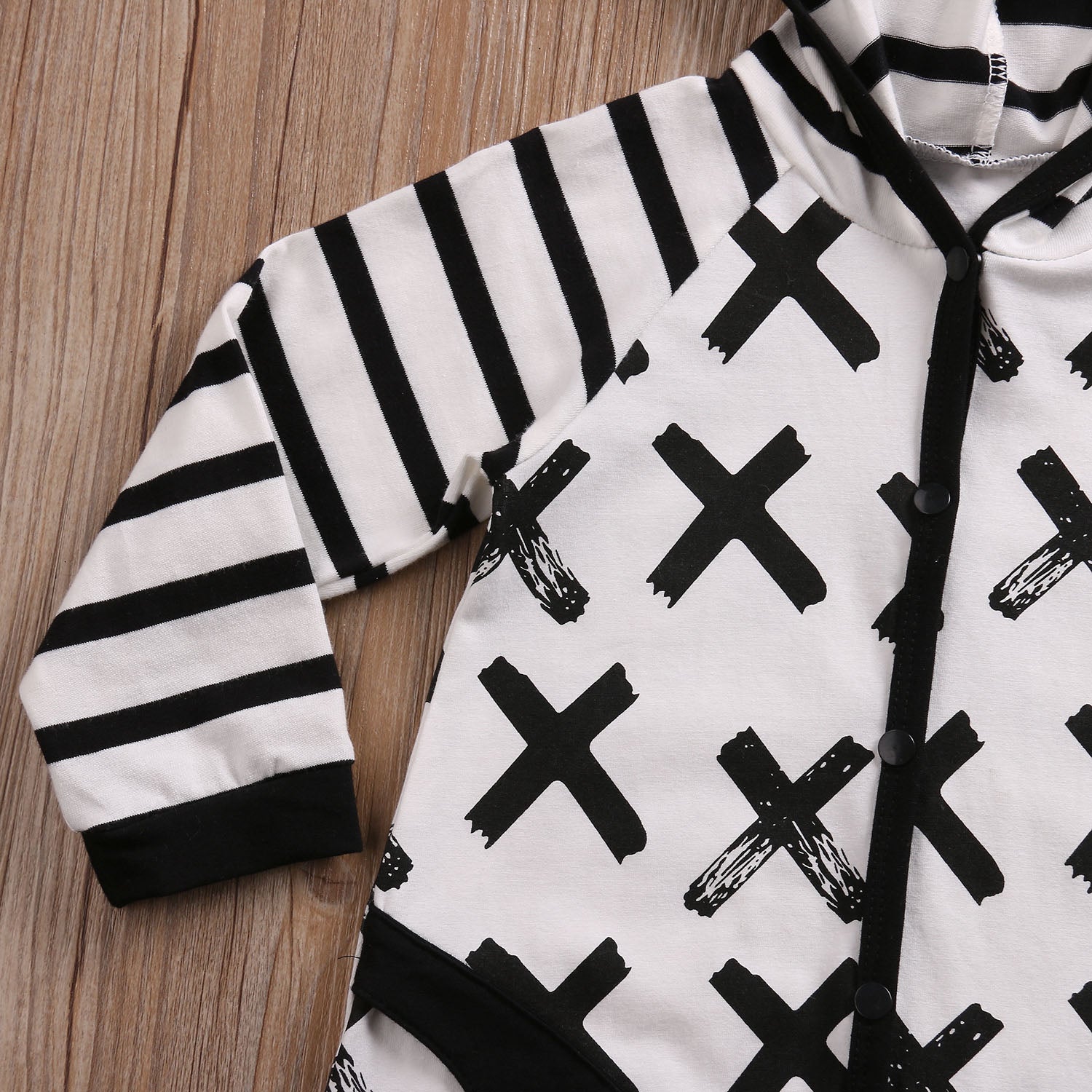 Fashion Striped Hoodie Cotton Newborn Infant Baby Boys Hooded Long Sleeve Outfit Clothes Romper Jumpsuit Winter - ebowsos