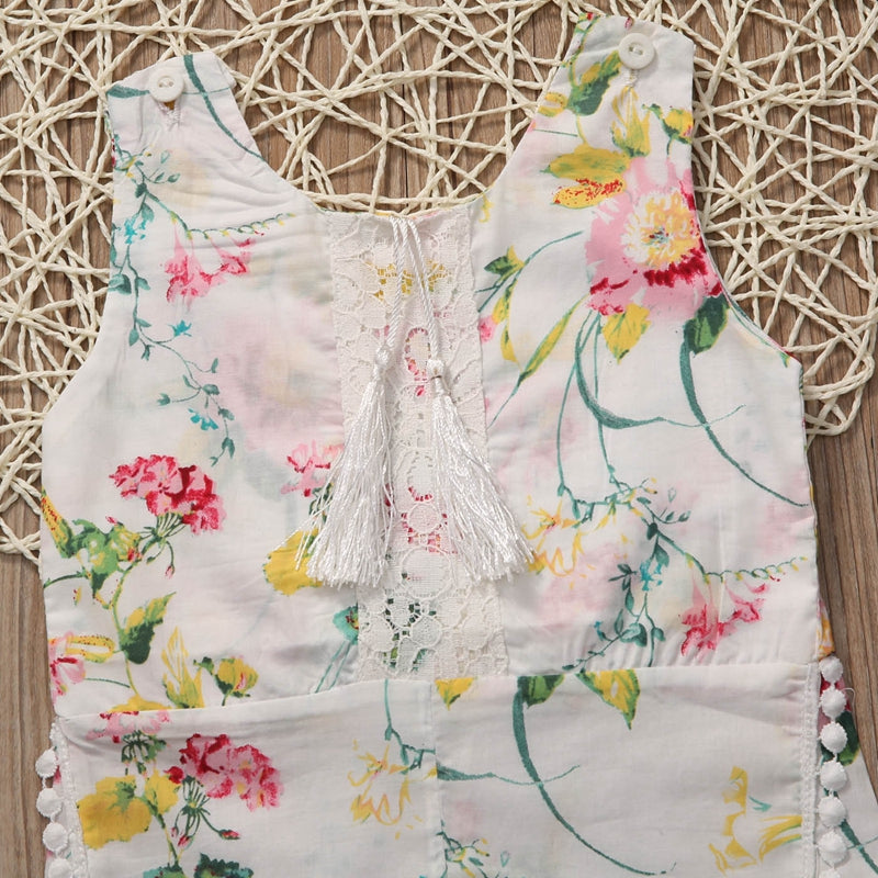 Fashion Summer Children Clothing Girls Romper Newborn Kids Baby Girls Lace Floral Romper Jumpsuit Outfits One-pieces - ebowsos