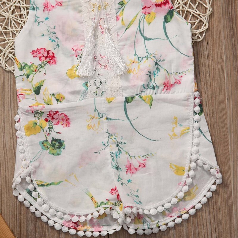 Fashion Summer Children Clothing Girls Romper Newborn Kids Baby Girls Lace Floral Romper Jumpsuit Outfits One-pieces - ebowsos