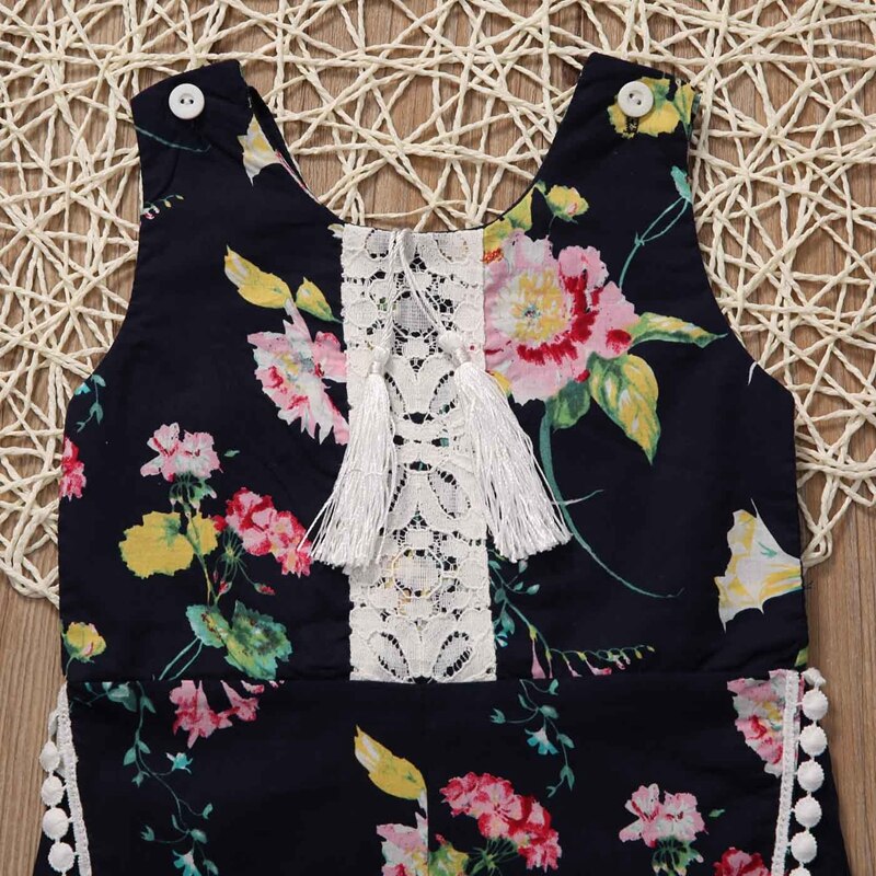 Fashion Summer Children Clothing Girls Romper Newborn Kids Baby Girls Lace Floral Romper Jumpsuit Outfits One-pieces - ebowsos