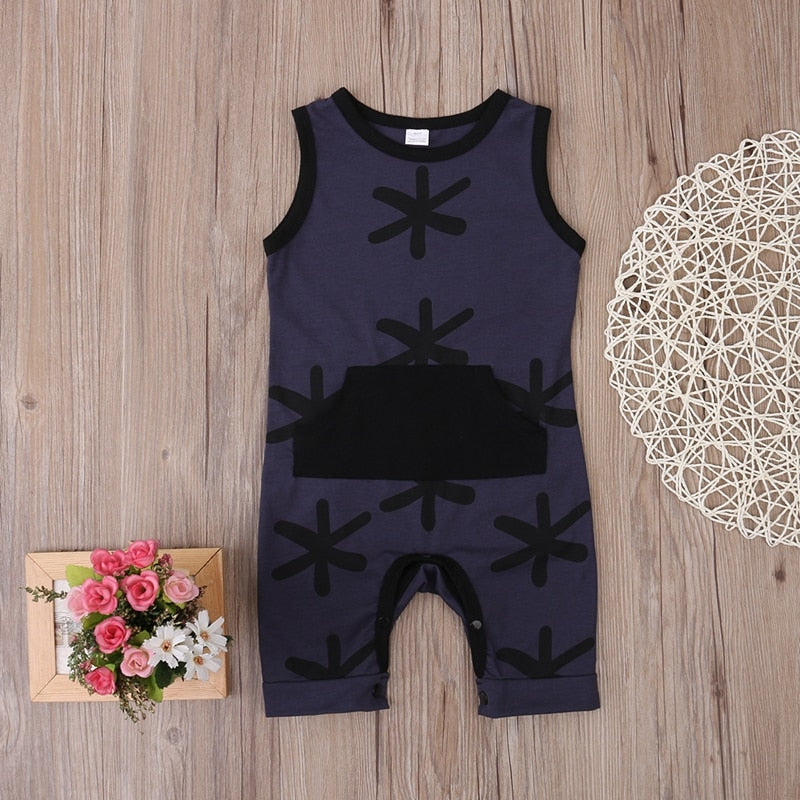 Fashion Summer Children Clothing Sleeveless Kids Toddler Girl Boy Clothes Romper Jumpsuit Outfits Sunsuit 0-3Y - ebowsos