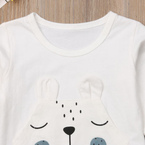 Fashion Toddler Baby Boys Girls Bear Warm Winter Tops T-shirt Pants Outfits Clothes Set - ebowsos