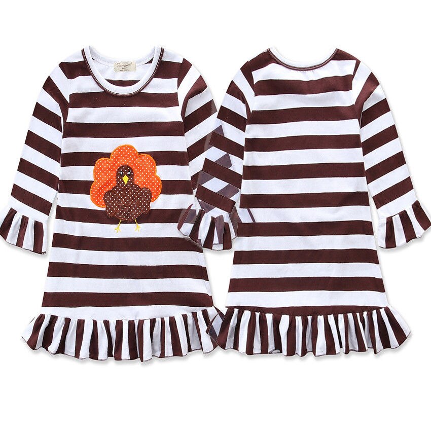 Fashion Toddler Kid Baby Girl Dress Cotton Long Sleeve Summer Party Pageant Ball Dresses Clothes - ebowsos