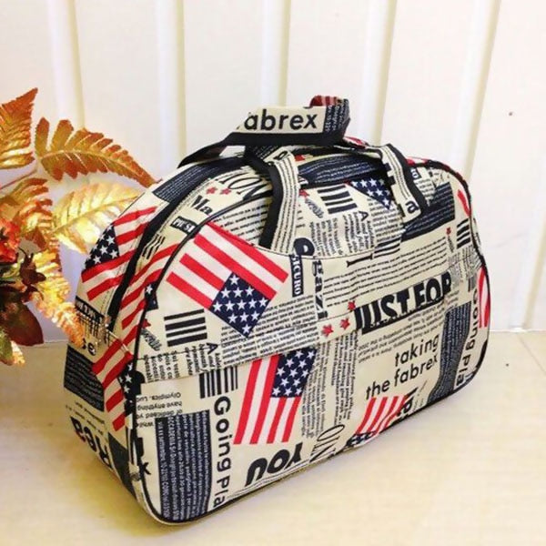 Fashion Waterproof Oxford Women bag American Flag Pattern Travel Bag Large Hand Canvas Luggage Bags - ebowsos