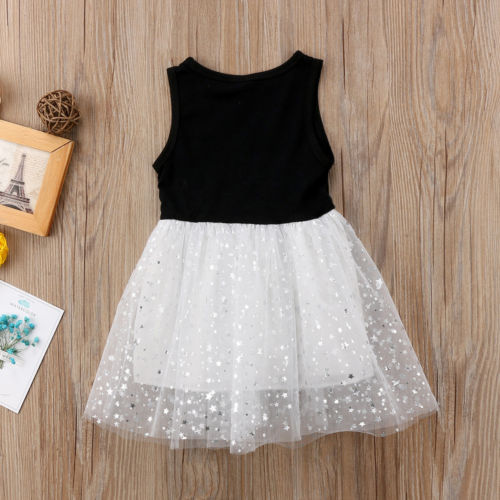 Fashionable Star Toddler Baby Girls Tutu Dress Sleeveless Lace Princess Party Pageant Dresses Kids Clothes Summer - ebowsos