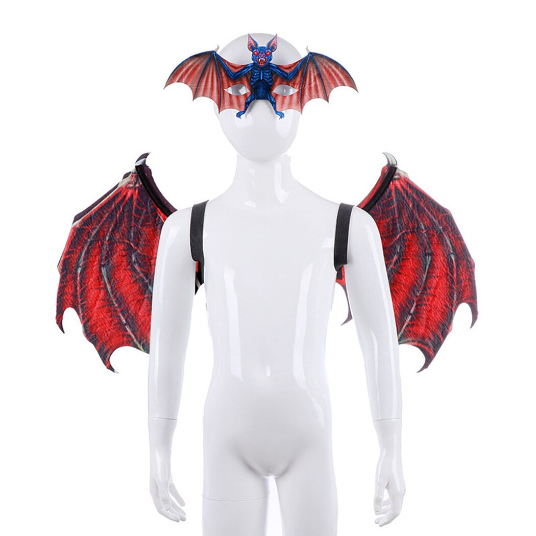 Festival Kids Costume Set Vampire Bat Costume Wings Dress Up Wings With Glasses Carnival Halloween Party Clothing Decoration-ebowsos