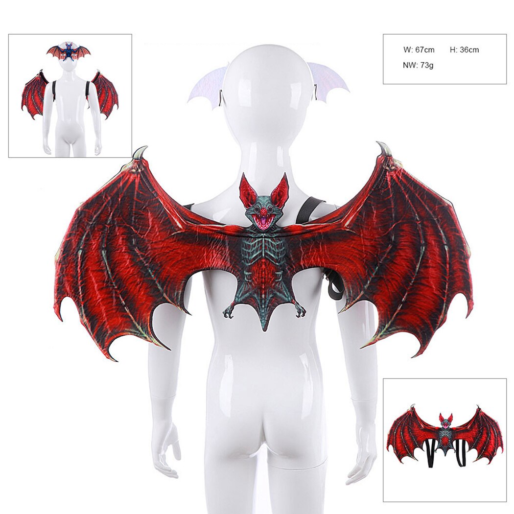 Festival Kids Costume Set Vampire Bat Costume Wings Dress Up Wings With Glasses Carnival Halloween Party Clothing Decoration-ebowsos