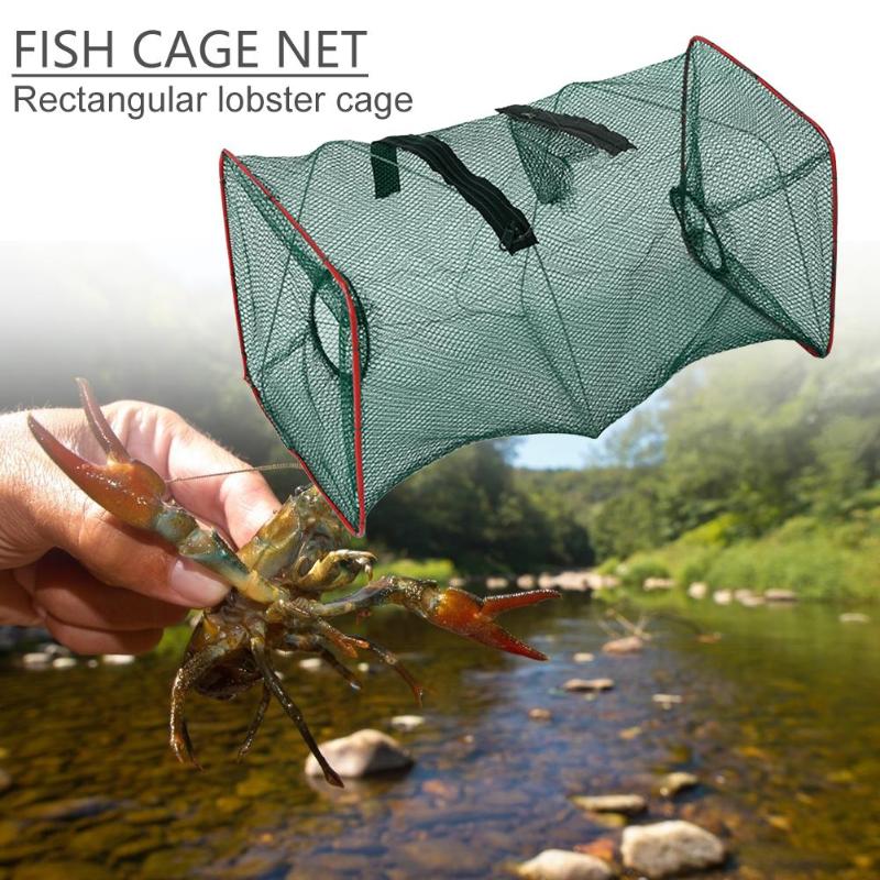 Fishing Net Cage Catcher Trap for Crab Fish Shrimp Portable Mesh Tackle-ebowsos