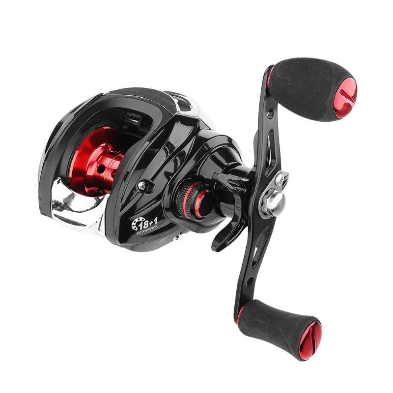 Fishing Reels Classic Delicate 18+1 Bearings Low Profile Baitcasting Fishing Reel 7.2:1 Right Hand Fish Reels-ebowsos