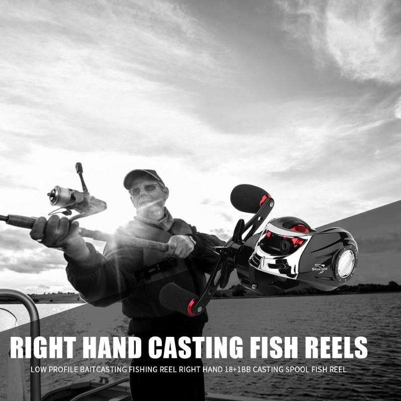 Fishing Reels Classic Delicate 18+1 Bearings Low Profile Baitcasting Fishing Reel 7.2:1 Right Hand Fish Reels-ebowsos