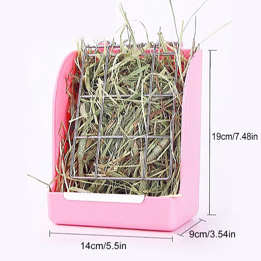 Fixed Food Container Bowl Rabbit Grass Feeder Spring Straw Frame Grass Basket Small Pet Guinea Pig Totoro Cage Accessories-ebowsos