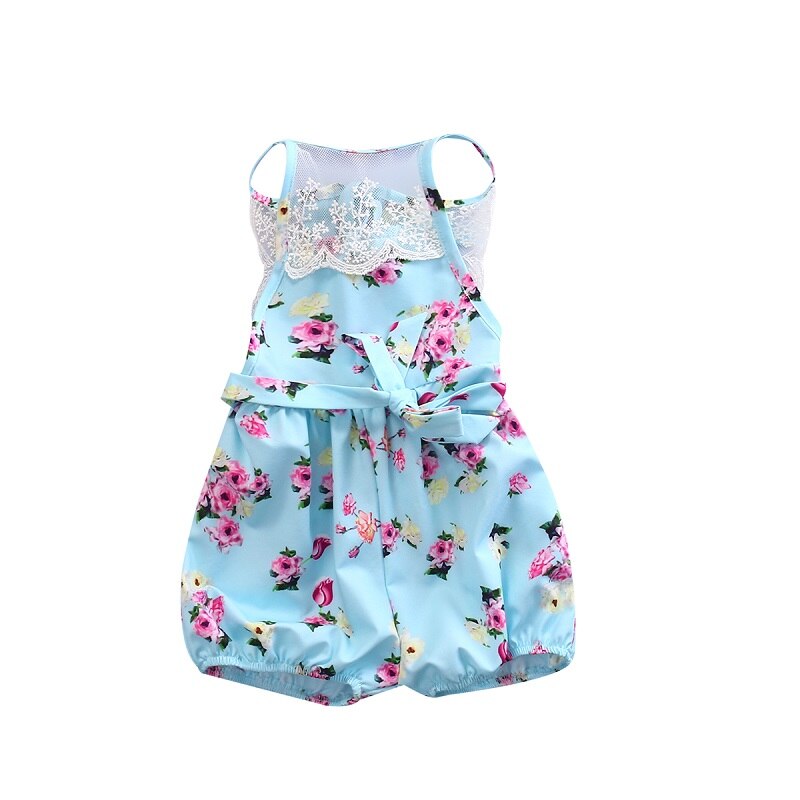 Floral Baby Girl Lace Clothes Sleeveless romper  Jumpsuit Playsuit Outfit - ebowsos