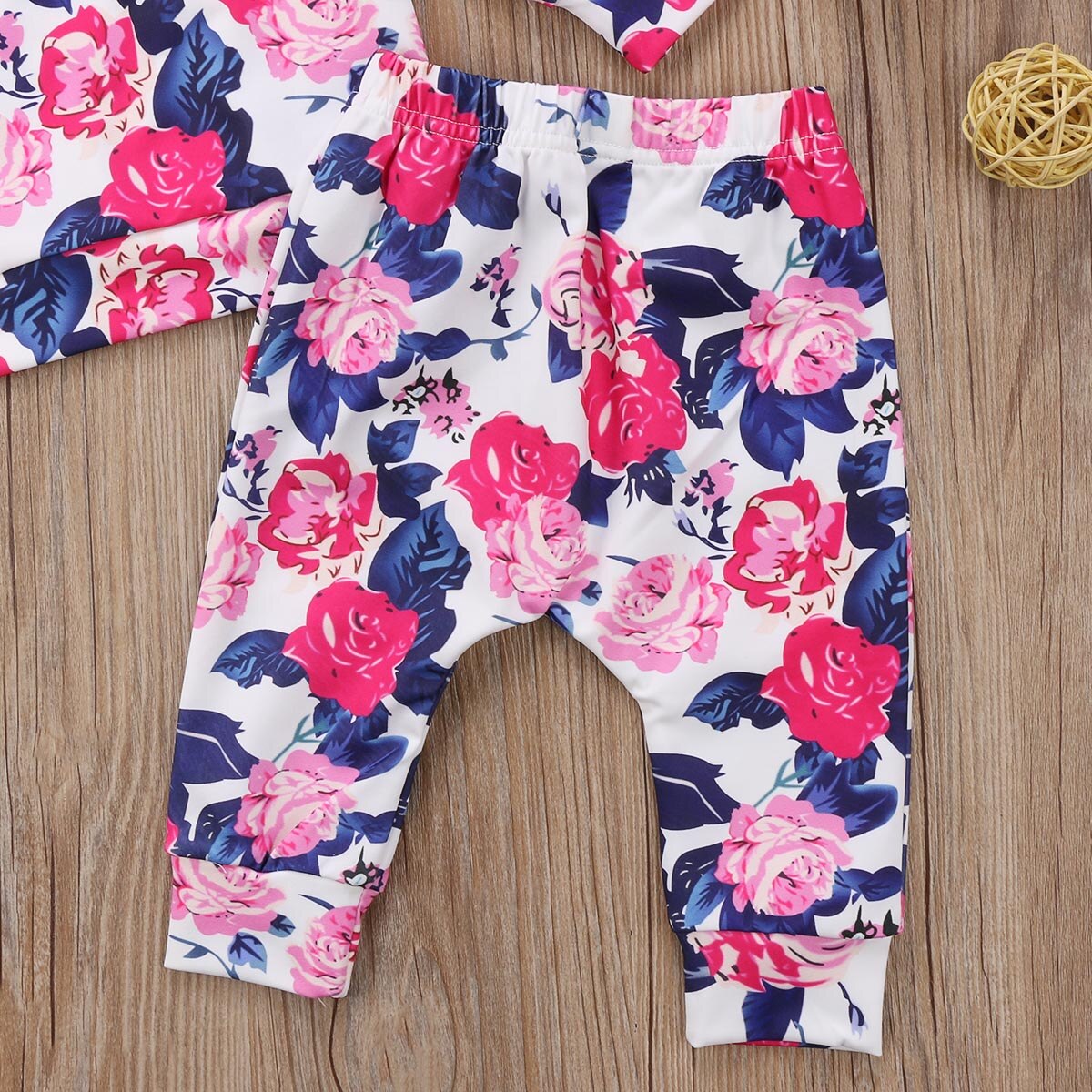 Floral Cute Infant Baby Girl Flower Outfits Set Clothes Top Long Sleeve T Shirt Leggings Pants Tracksuit - ebowsos