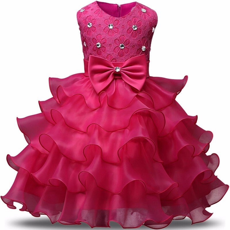 Floral Girls Party Dress Kids Girls Fashion Baby Pirncess Dress Chiffon Wedding Bridesmaid Pageant Party Formal Dress 3-8Y - ebowsos