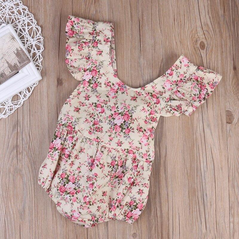 Floral Girls Suit Baby Girl Bodysuit Newborn Summer Children Clothing Floral Jumpsuit Outfit Playsuit Clothes - ebowsos