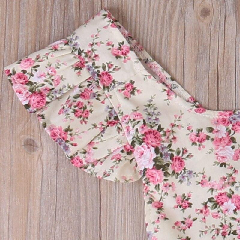 Floral Girls Suit Baby Girl Bodysuit Newborn Summer Children Clothing Floral Jumpsuit Outfit Playsuit Clothes - ebowsos