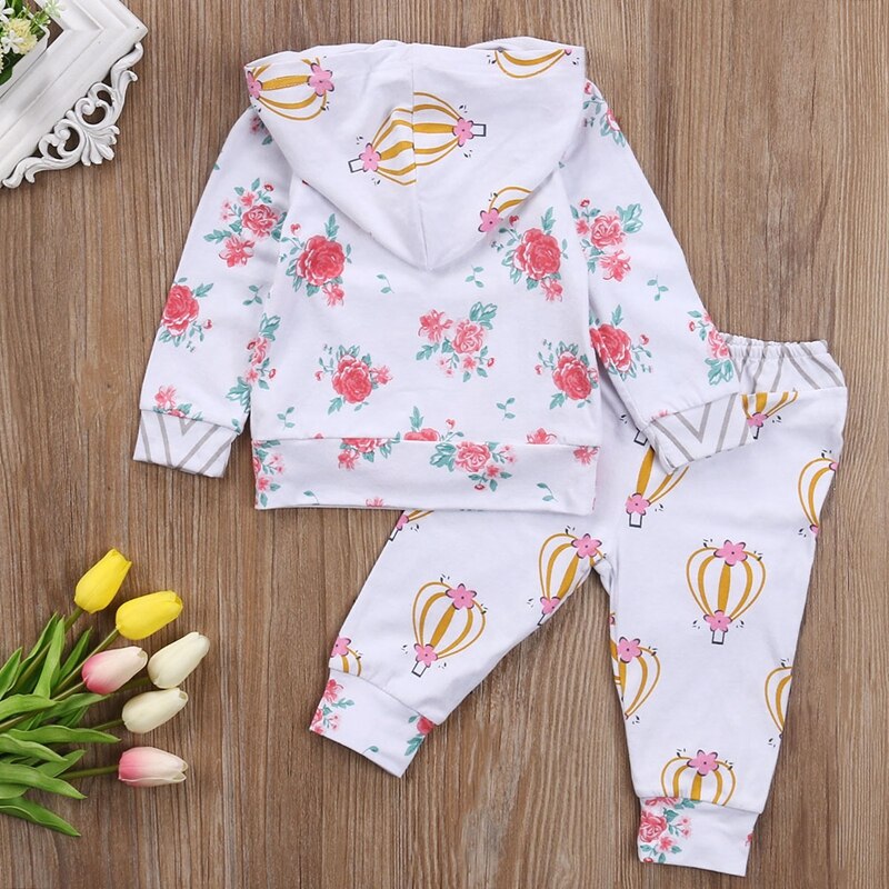 Floral Girls Suit Baby Girls Clothes Sets Infant Baby Boy Girl Tops +Long Pants Outfits Set Clothes 0-24M - ebowsos