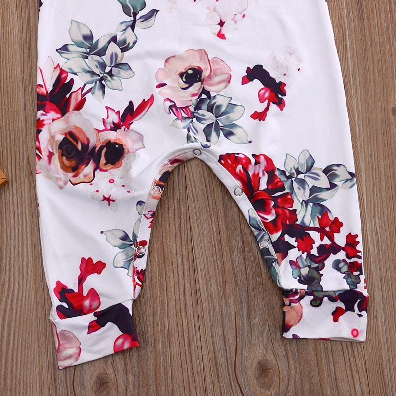 Floral Girls Suit Kid Newborn Clothes Toddler Baby Boy Girl Sleeveless Romper Outfits Summer Children Clothing - ebowsos