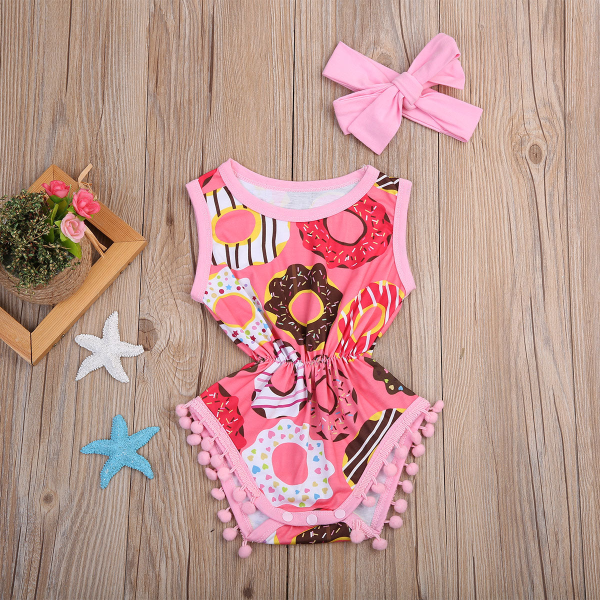 Floral Infant Baby Girl Sleeveless Jumpsuit Bodysuit Infant Summer Flower Clothes Outfits Sunsuit - ebowsos