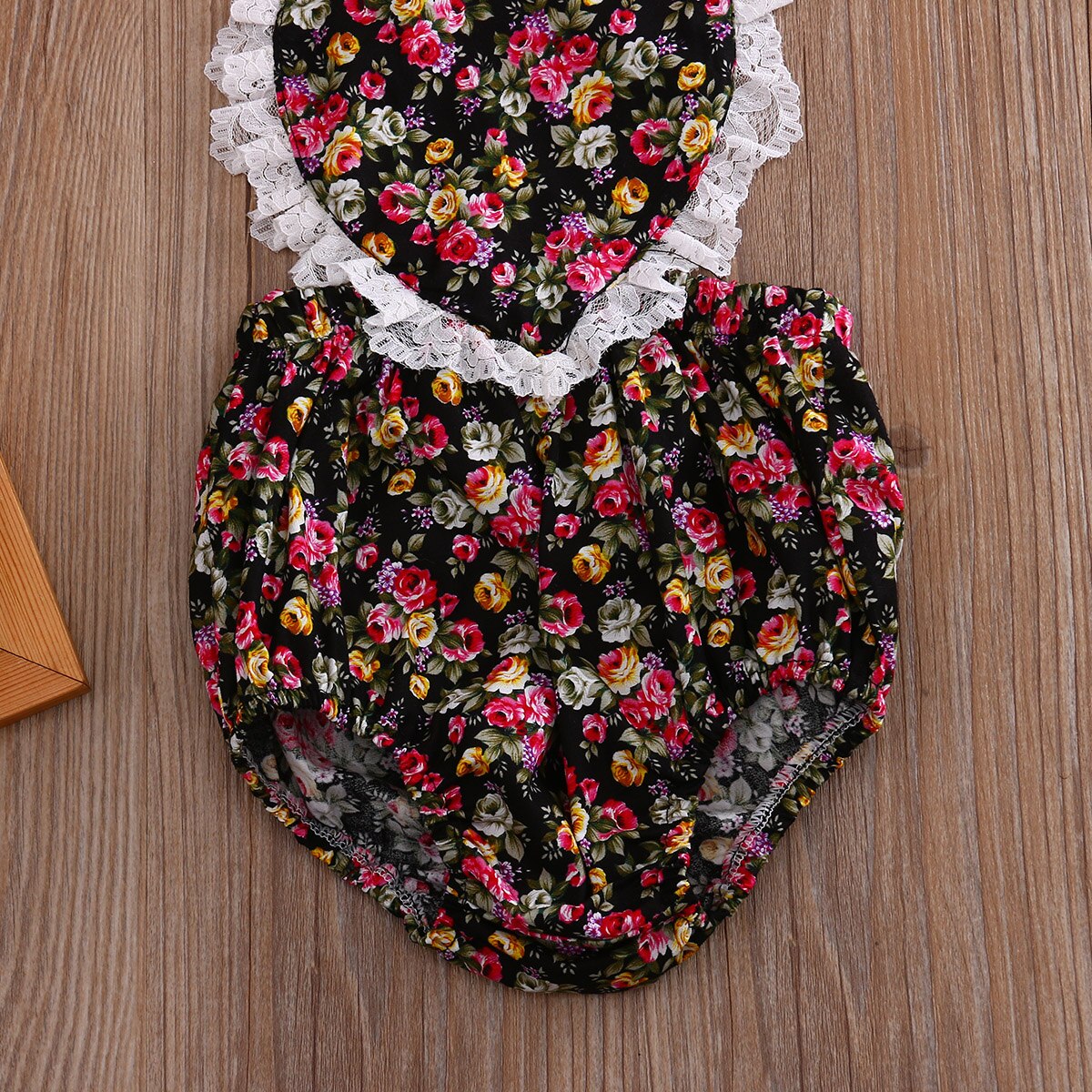 Floral Newborn Baby Girls Love Heart  Bodysuit Jumpsuit Clothes Outfits - ebowsos