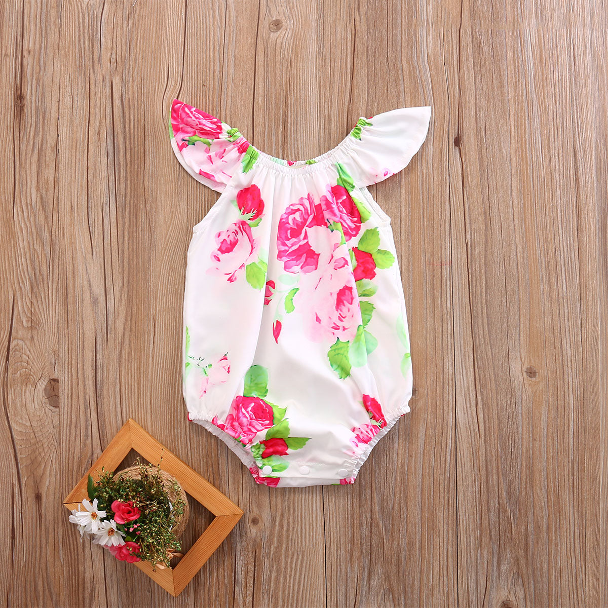 Floral Newborn Infant Kids Baby Girl Jumpsuit Bodysuit Outfit Sunsuit Clothes - ebowsos