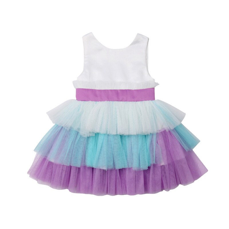 Flower Girls Dress Princess Kids Baby Bow Tutu Party Wedding Gown Formal Dresses - ebowsos