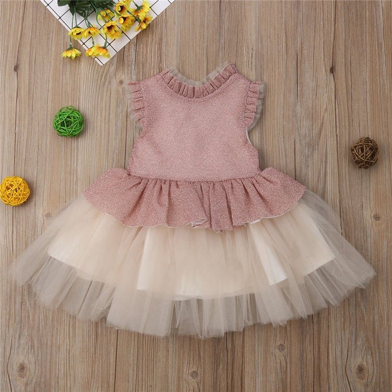 Flower Girls Dress Princess Kids Baby Lace Tutu Party Wedding Bridesmaid Dresses - ebowsos