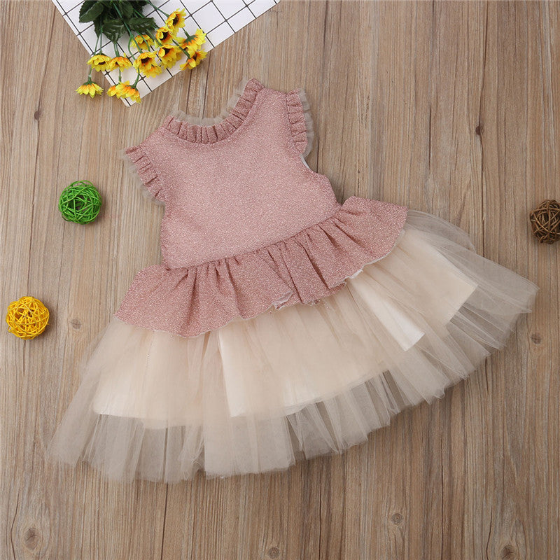 Flower Girls Dress Princess Kids Baby Lace Tutu Party Wedding Bridesmaid Dresses - ebowsos