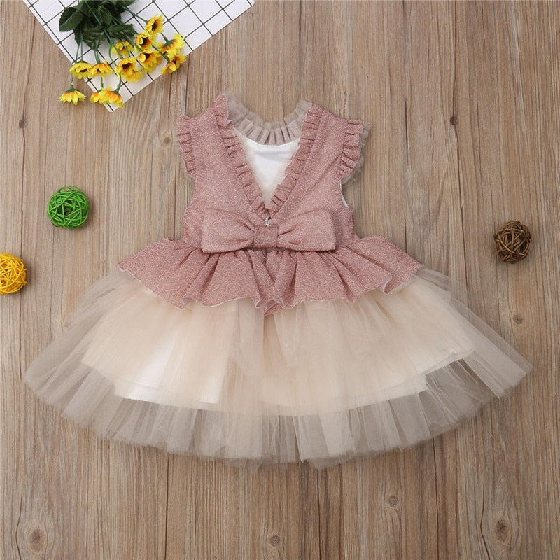 Flower Girls Dress Princess Kids Baby Lace Tutu Party Wedding Bridesmaid Dresses - ebowsos