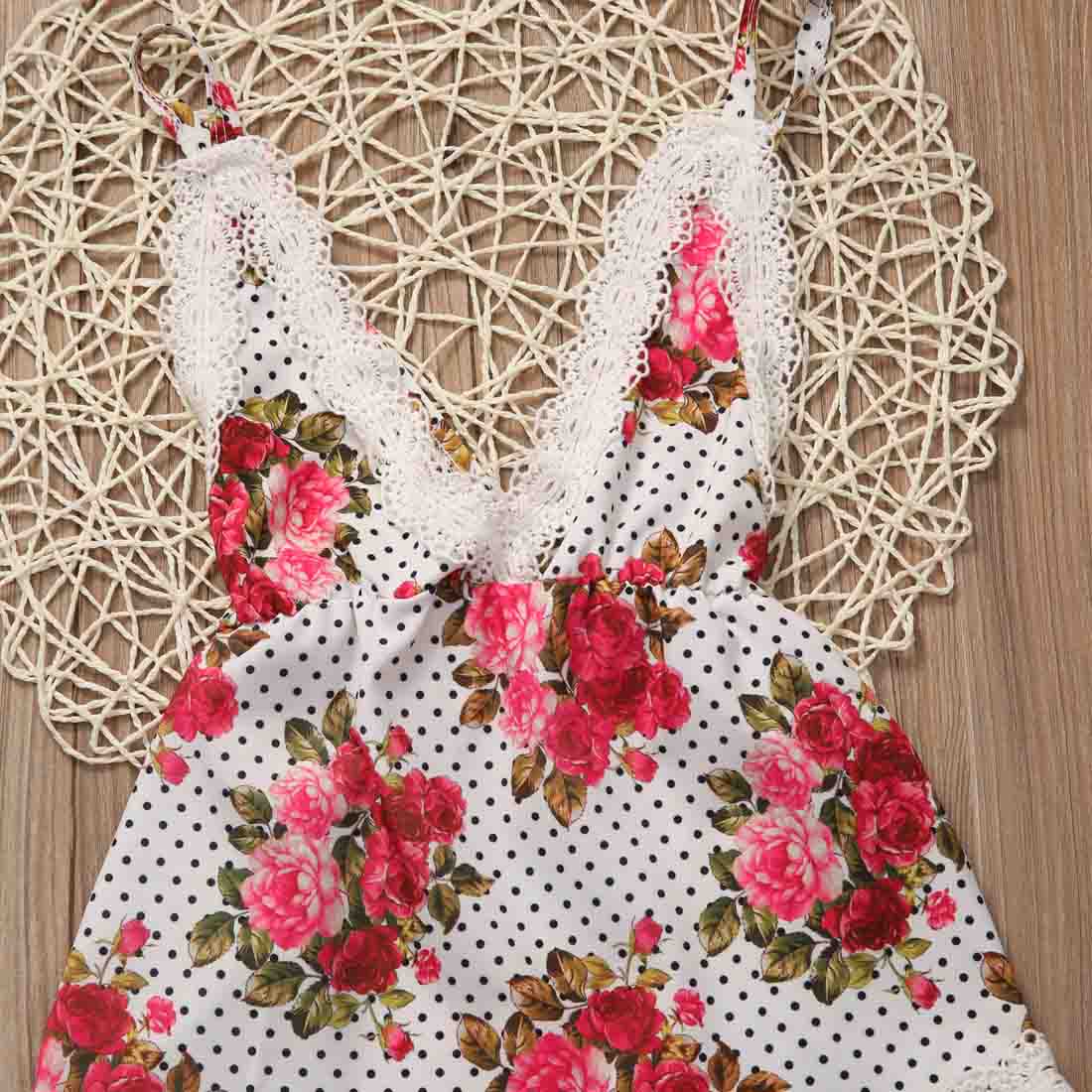 Flower Newborn Toddler Baby Kids Girls Lace Sleeveless Jumpsuit  Bodysuit Clothes - ebowsos