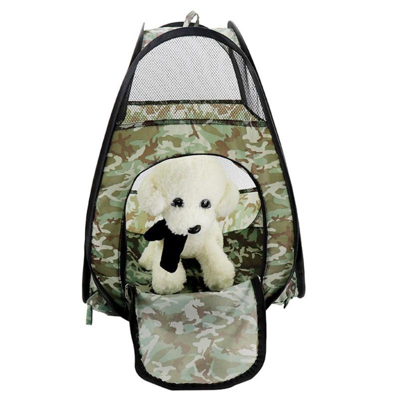 Foldable Camouflage Pet Tent Large Space Mosquito Control Camouflage Printing Portable Dog Cat Fence Cage Outdoor Supplies - ebowsos